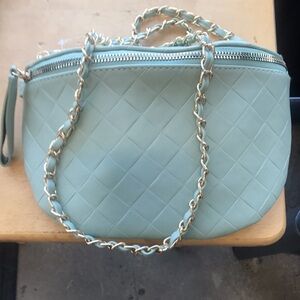Pouch style mint green shoulder bag